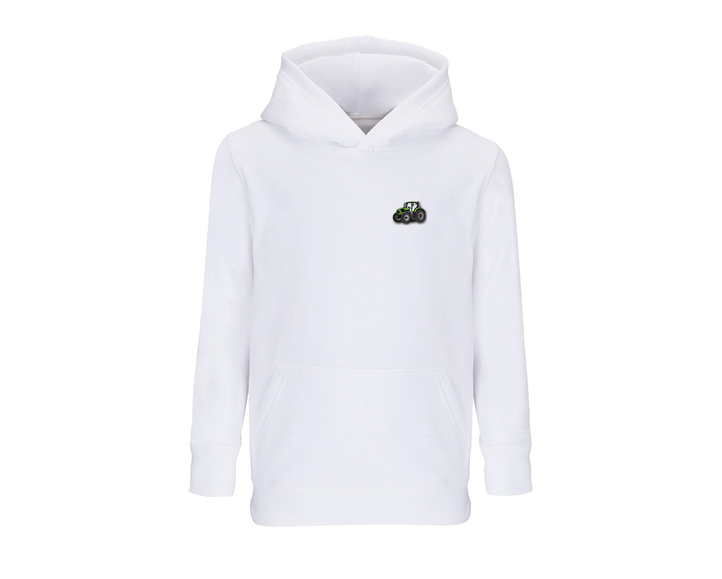 Sweat à capuche enfant Deutz Fahr blanc brodé COQ AGRI