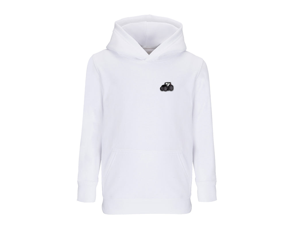 Sweat à capuche enfant Valtra T255 blanc brodé COQ AGRI