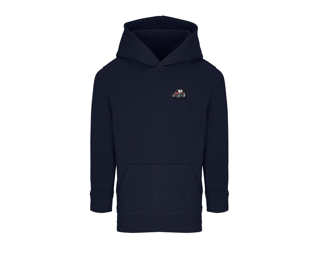 Sweat à capuche enfant Case IH 1455 XL french marine brodé COQ AGRI