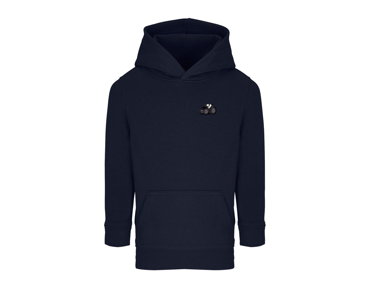 Sweat à capuche enfant Valtra T255 french marine brodé COQ AGRI