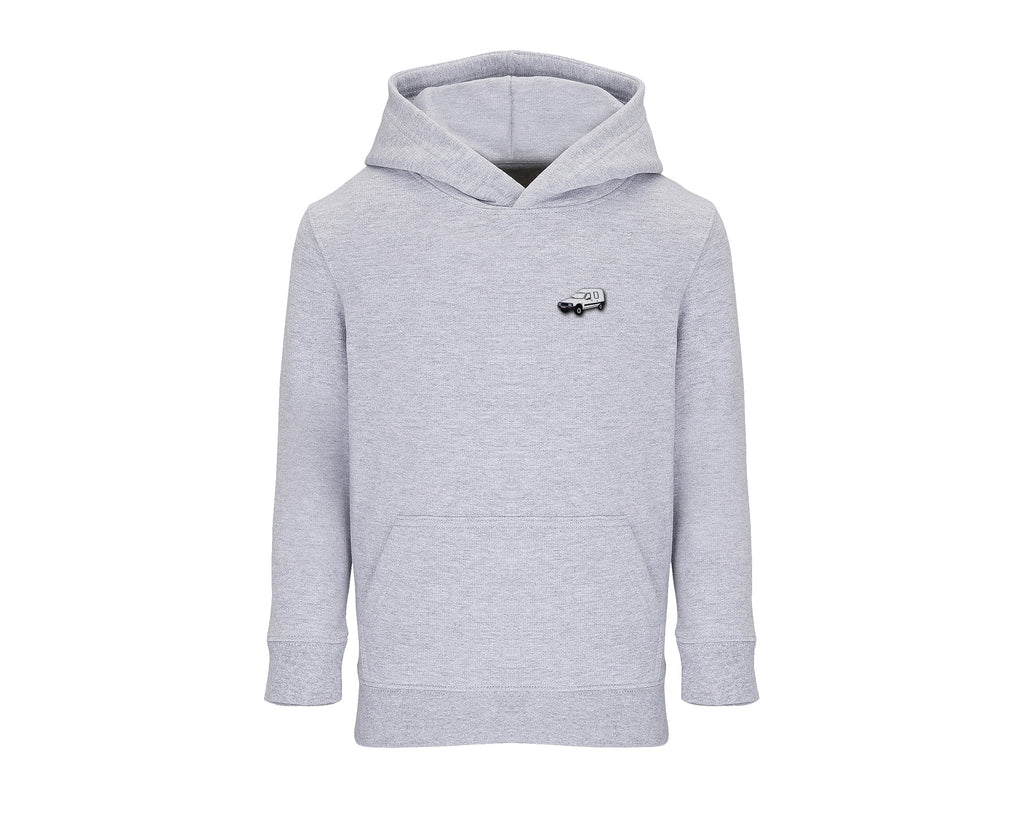 Sweat à capuche enfant C15 gris chiné brodé COQ AGRI
