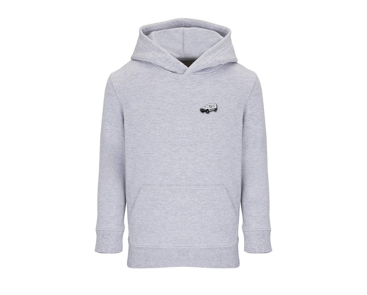Sweat à capuche enfant C15 gris chiné brodé COQ AGRI