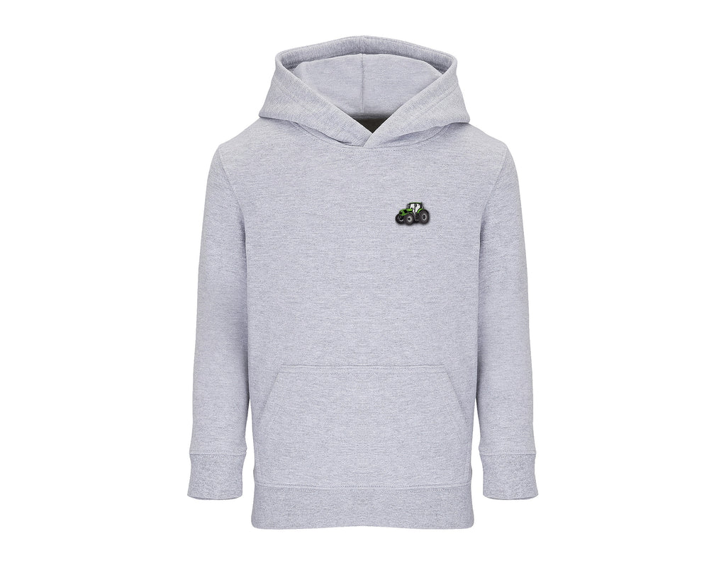 Sweat à capuche enfant Deutz Fahr gris chiné brodé COQ AGRI