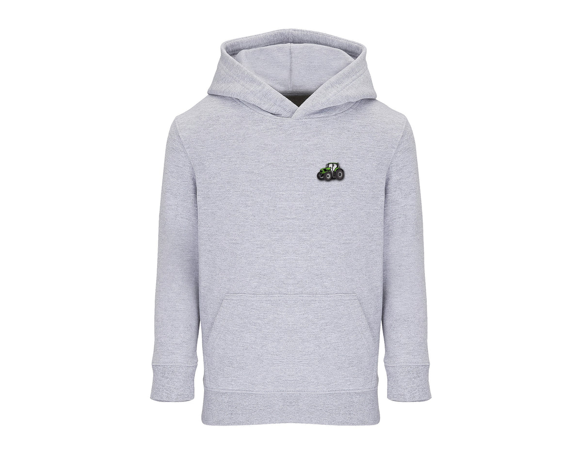 Sweat à capuche enfant Deutz Fahr gris chiné brodé COQ AGRI