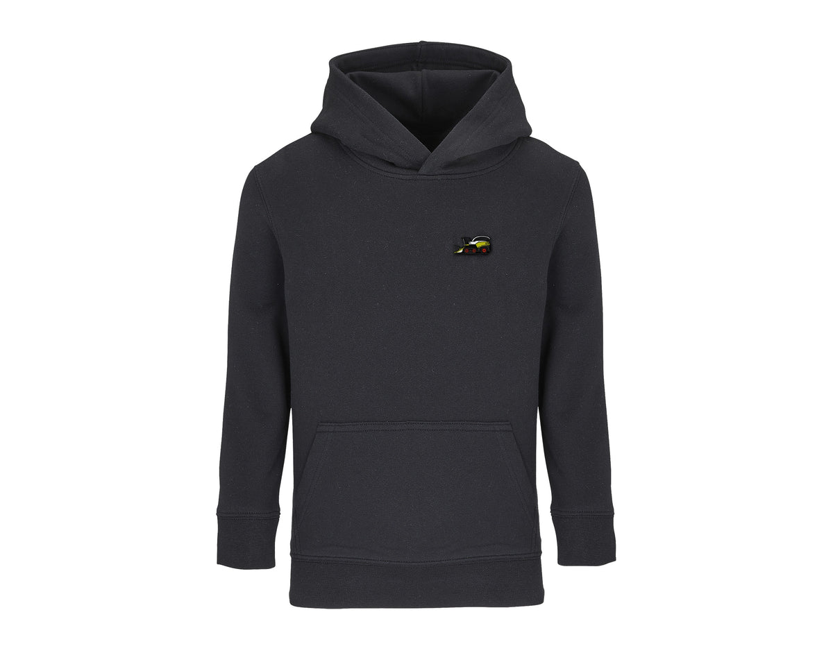 Sweat à capuche enfant ensileuse Claas noir brodé COQ AGRI