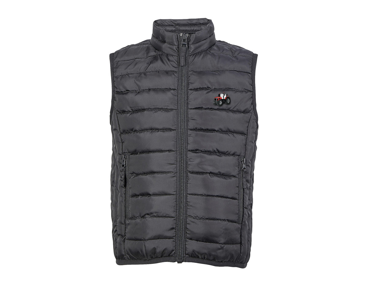 Doudoune sans manches enfant Massey 8S noire brodée COQ AGRI