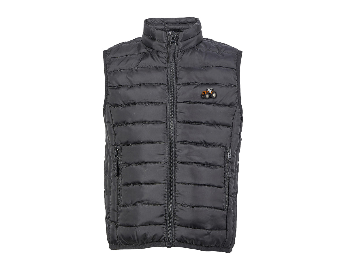 Doudoune sans manches enfant Renault 133 54 noire brodée COQ AGRI