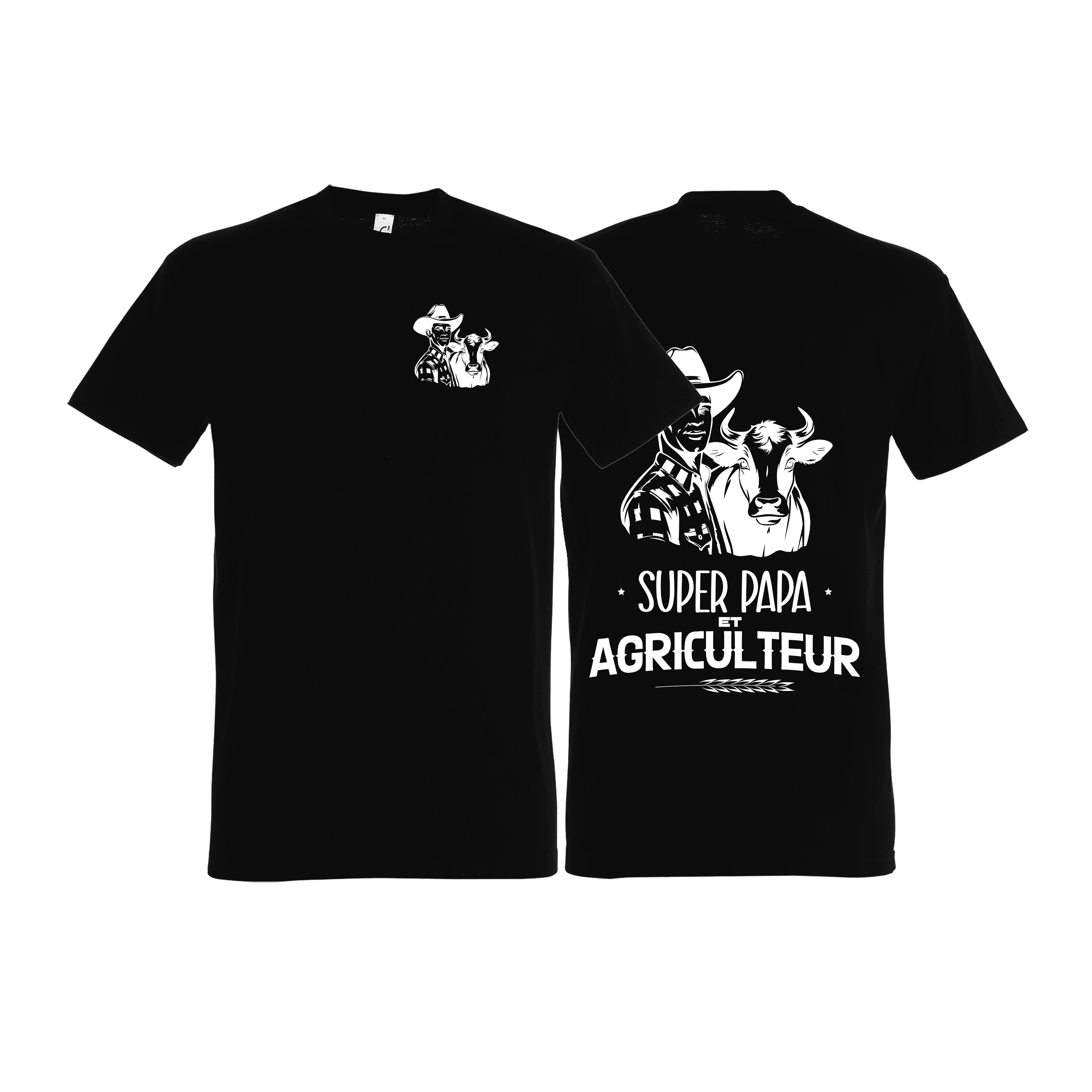 T-shirt Super papa et Agriculteur