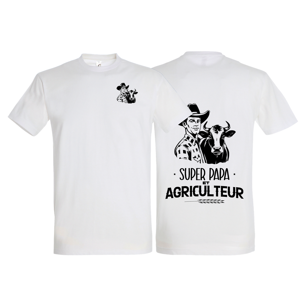 T-shirt Super papa et Agriculteur