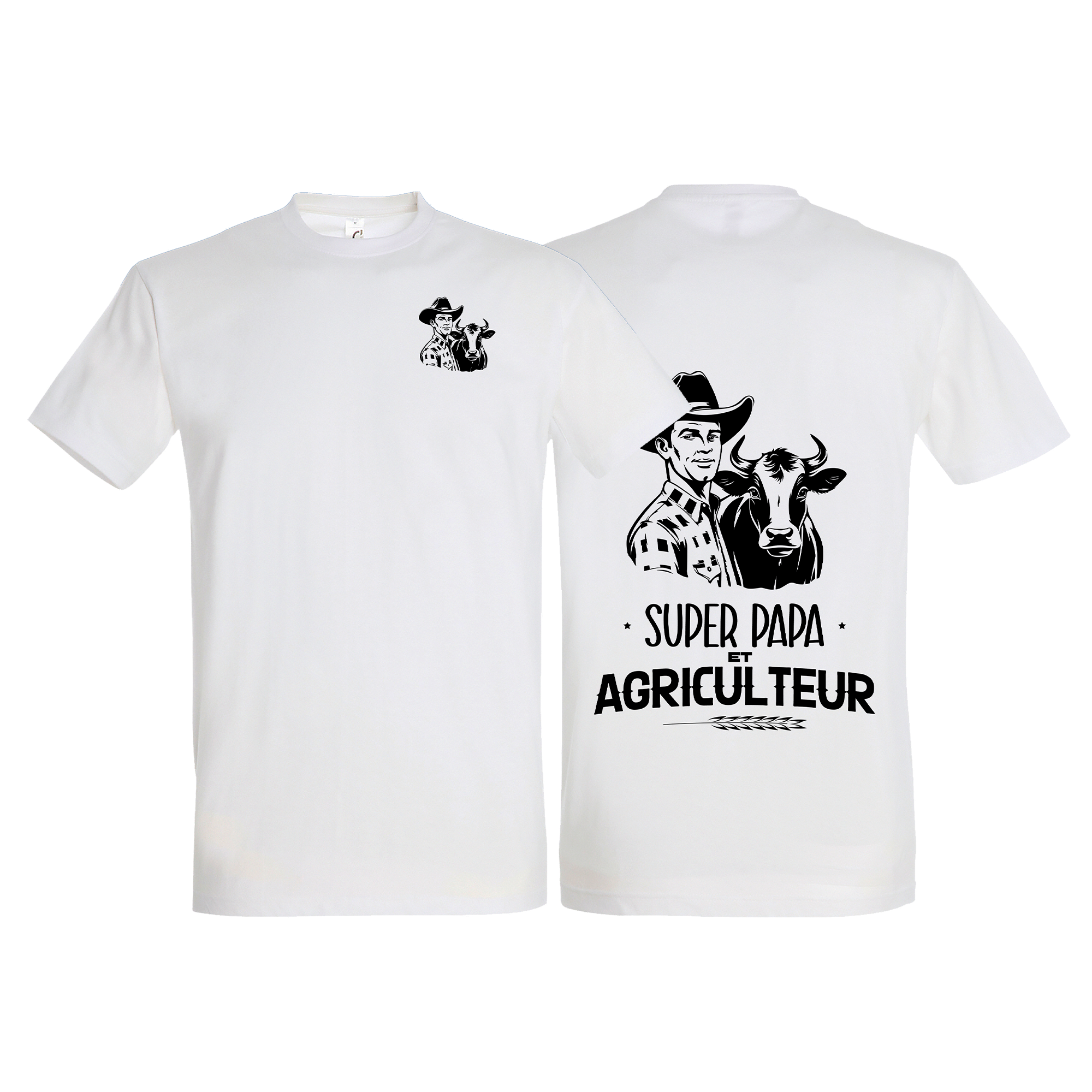 T-shirt Super papa et Agriculteur