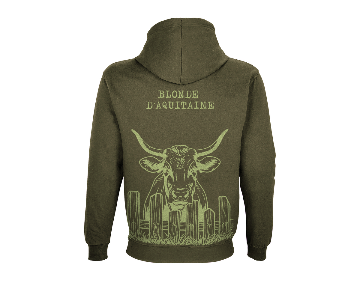 Sweat Vache Blonde d'Aquitaine Kaki