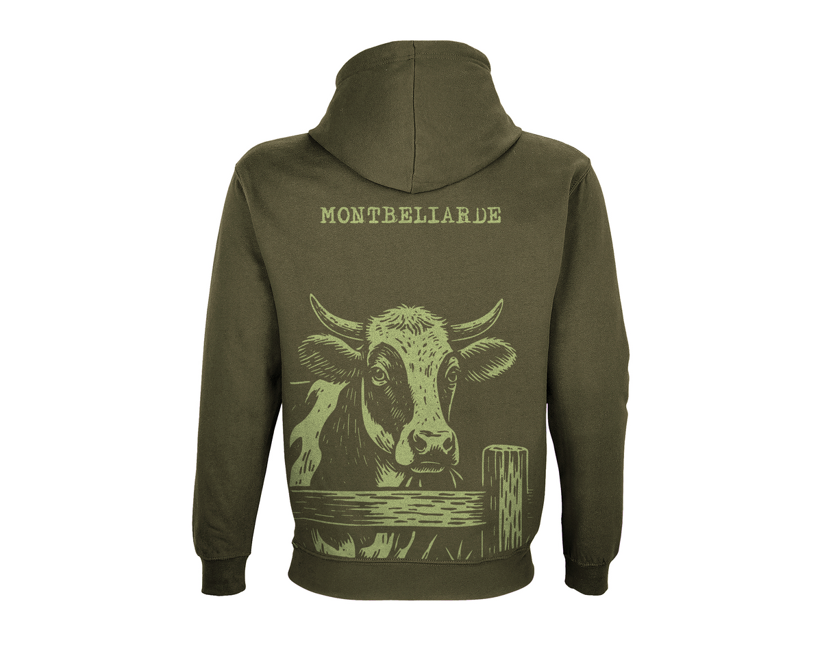 Sweat Vache Montbéliarde Kaki