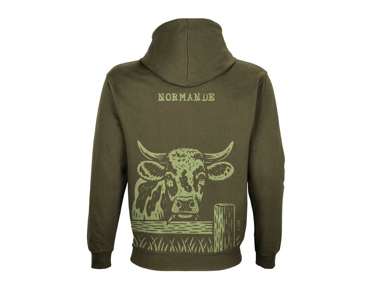 Sweat Vache Normande Kaki