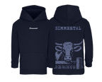 Sweat bleu marine enfant brodé avec le nom de la vache Simmental idéal pour jeunes passionnés d’élevage et d’agriculture