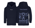 Sweat bleu marine enfant brodé avec le nom de la vache Vosgienne style rural et confortable pour enfants agriculteurs