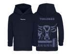Sweat bleu marine enfant brodé avec le nom de la vache Vosgienne style rural et confortable pour enfants agriculteurs
