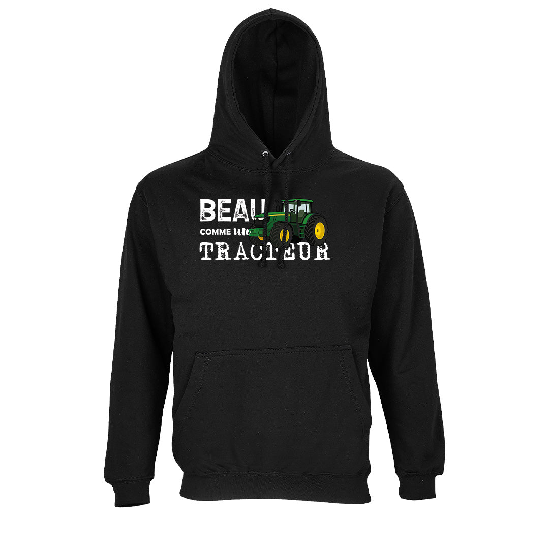 Sweat noir floqué Beau comme un tracteur avec logo John Deere style agricole confortable et tendance