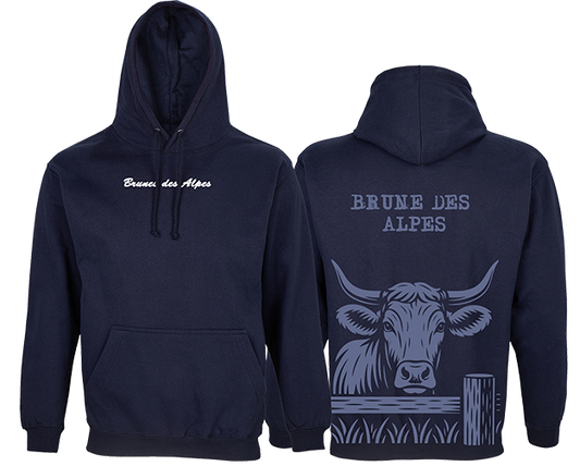 Braunes Kuh-Sweatshirt aus den Alpen