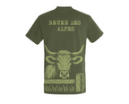T-shirt Vache Brune des Alpes Kaki