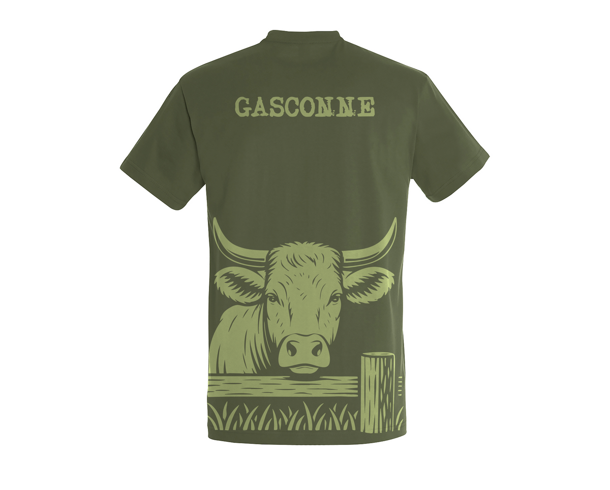 T-shirt Vache Gasconne Kaki