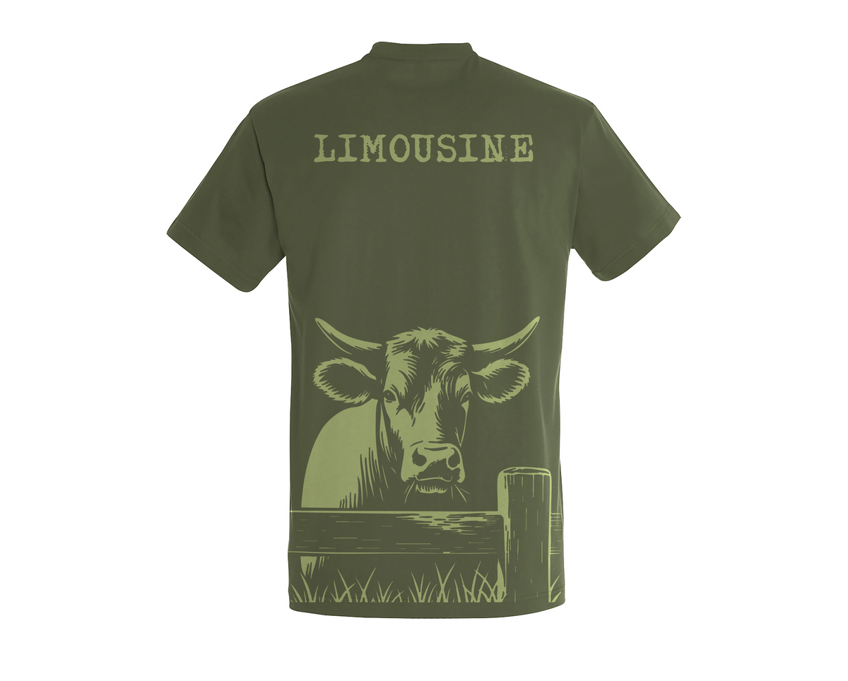 T-shirt Vache Limousine Kaki