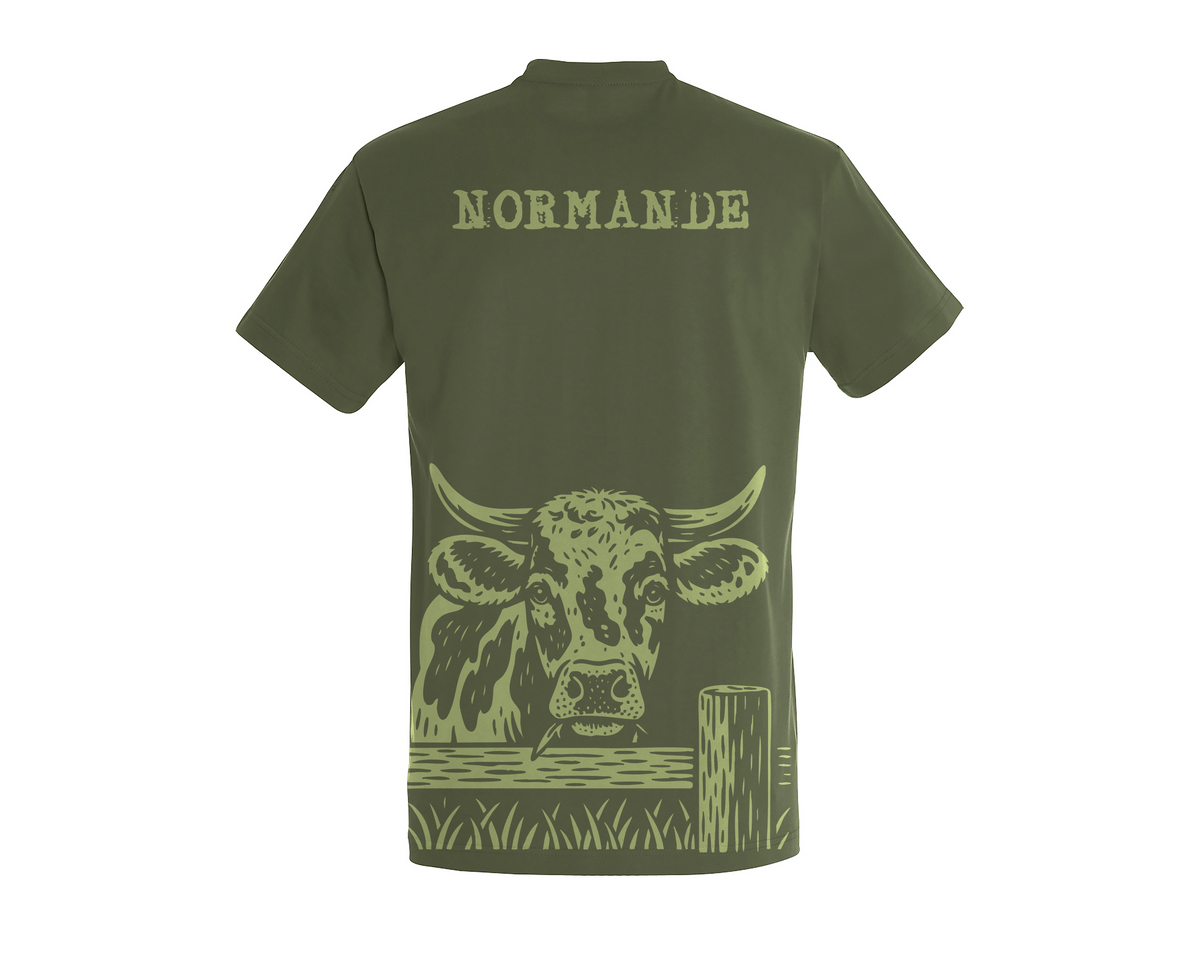 T-shirt Vache Normande Kaki