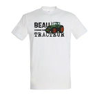 t-shirt beau comme un tracteur blanc avec tracteur fendt 
