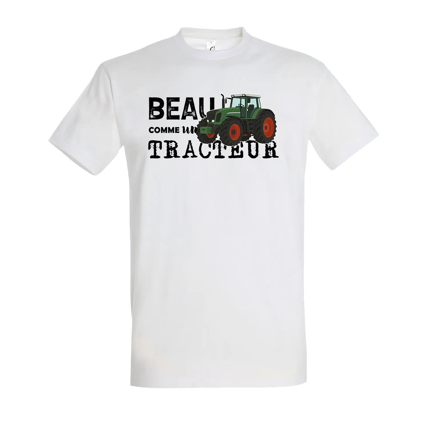 t-shirt beau comme un tracteur blanc avec tracteur fendt 