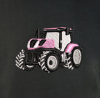 Sweat col rond - New Holland T7 Rose - détail broderie anthracite