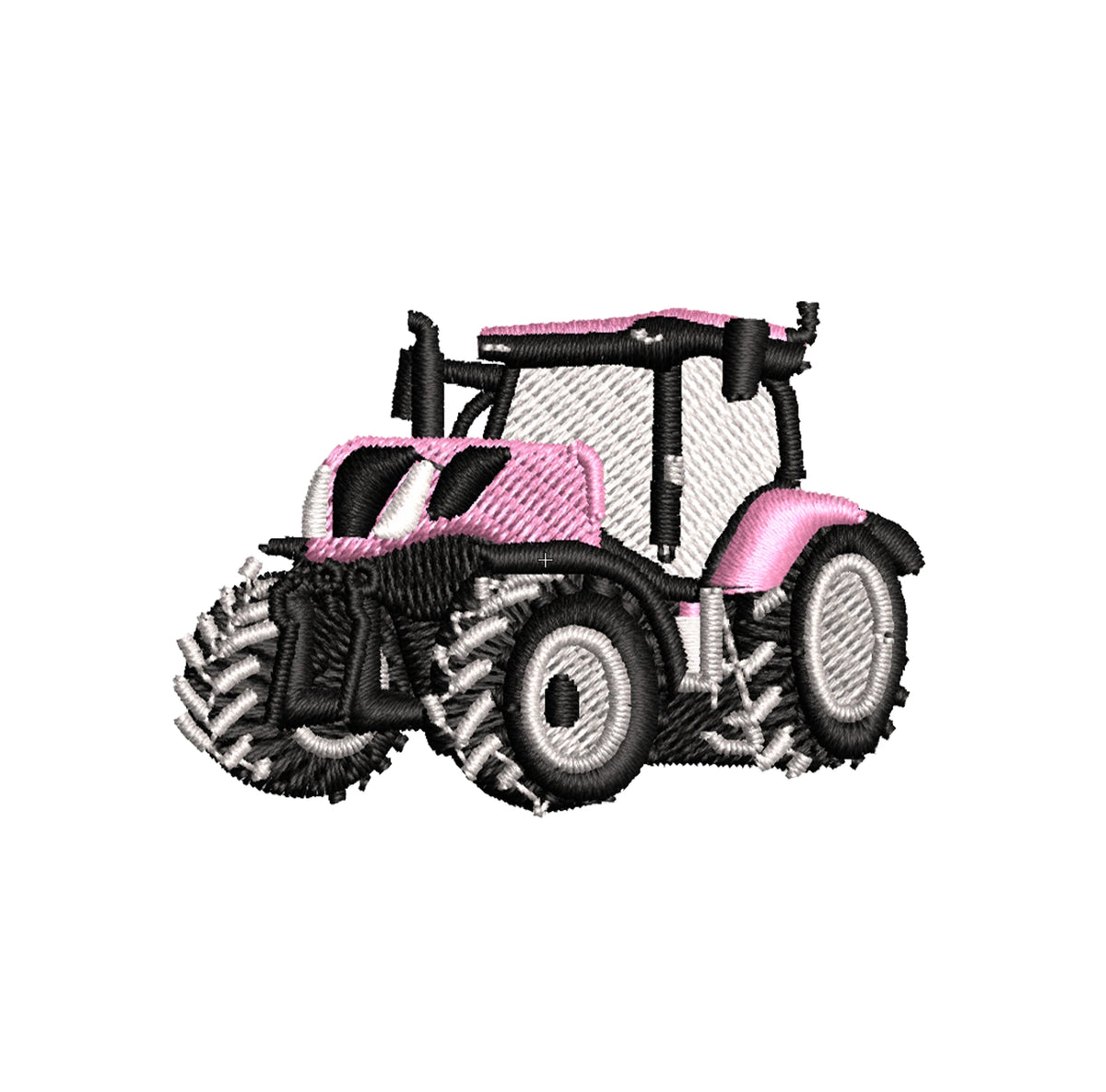 Sweat à capuche - New Holland T7 Rose - détail broderie blanc