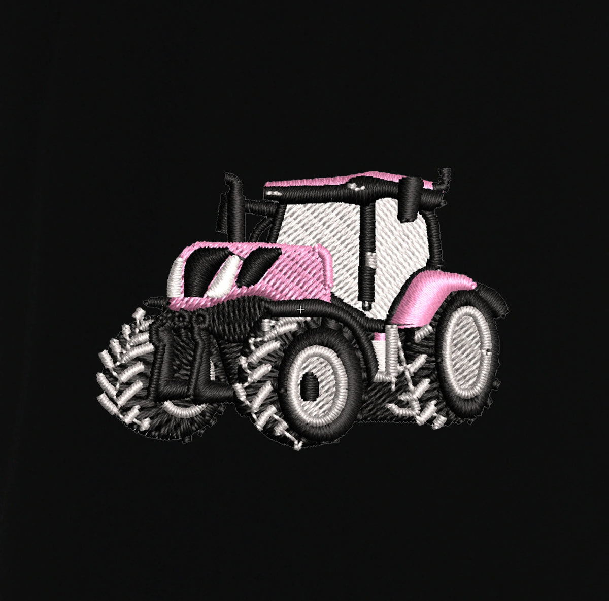 T-shirt - New Holland T7 Rose - détail broderie noir