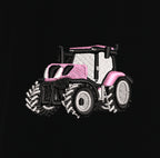 Sweat col rond - New Holland T7 Rose - détail broderie noir