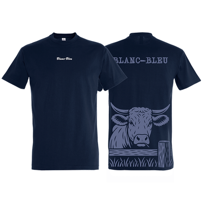 T-shirt Vache Blanc-bleu