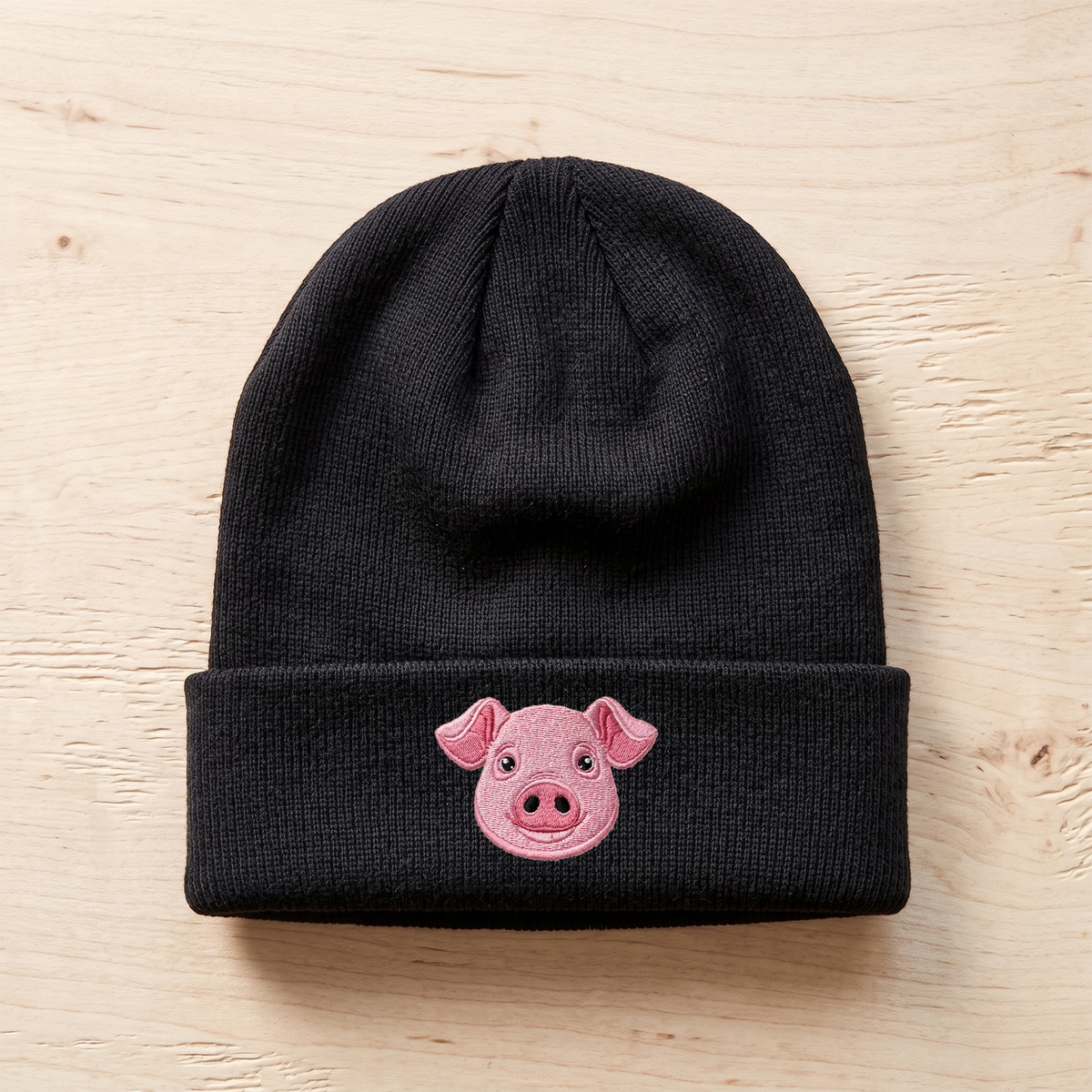 Bonnet brodé - Cochon