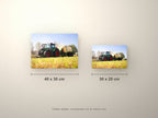 Poster métallique Fendt et presse — formats 40x30 et 30x20 cm comparés