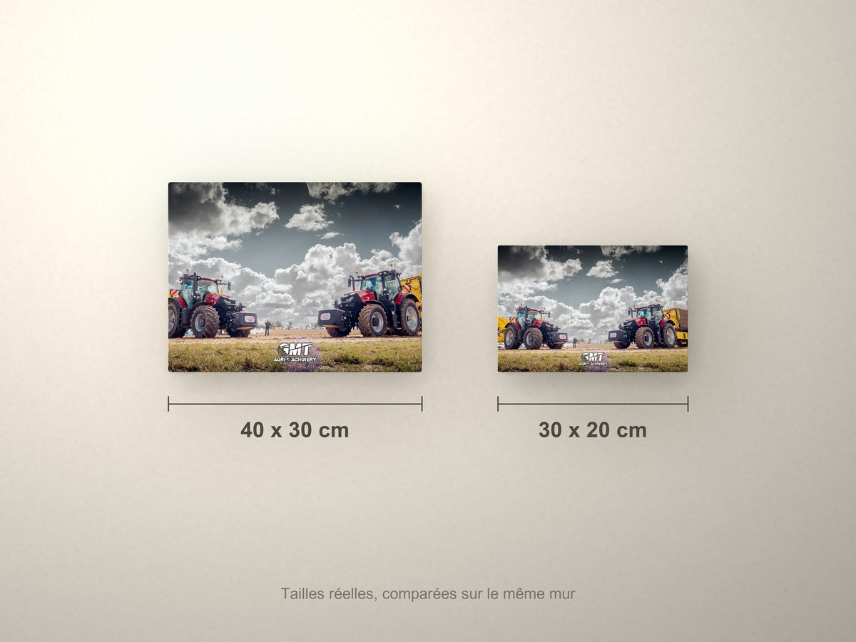 Poster métallique GMT Case — formats comparés en centimètres