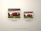 Poster métallique GMT Case — formats comparés en centimètres