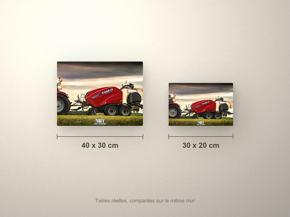 Poster métallique GMT Case — formats comparés en centimètres