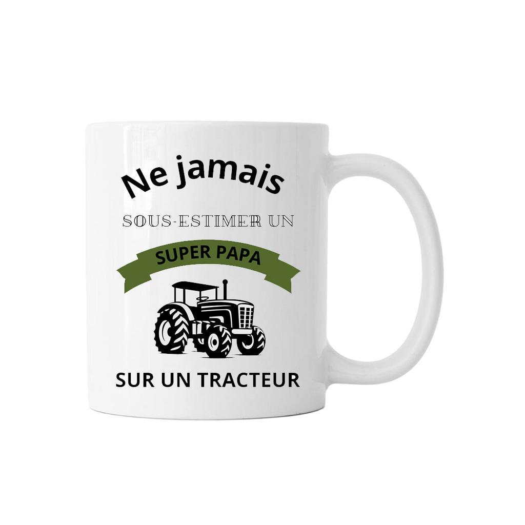 Mug "Ne jamais sous-estimer un papa sur un tracteur" - COQ AGRI