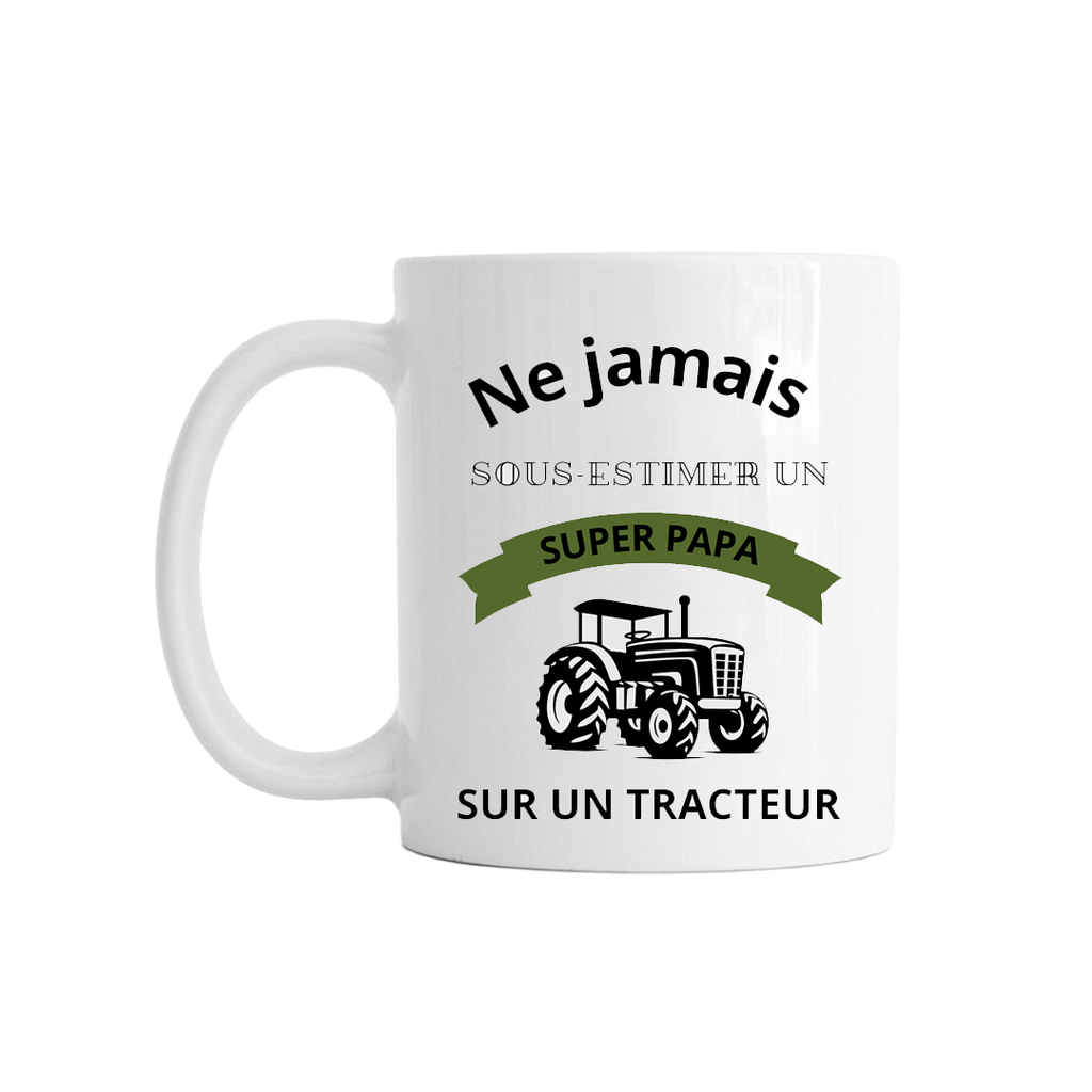 Mug "Ne jamais sous-estimer un papa sur un tracteur" - COQ AGRI