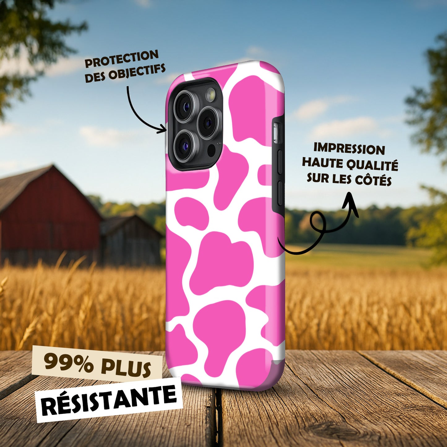 Coque Premium Vache Rose