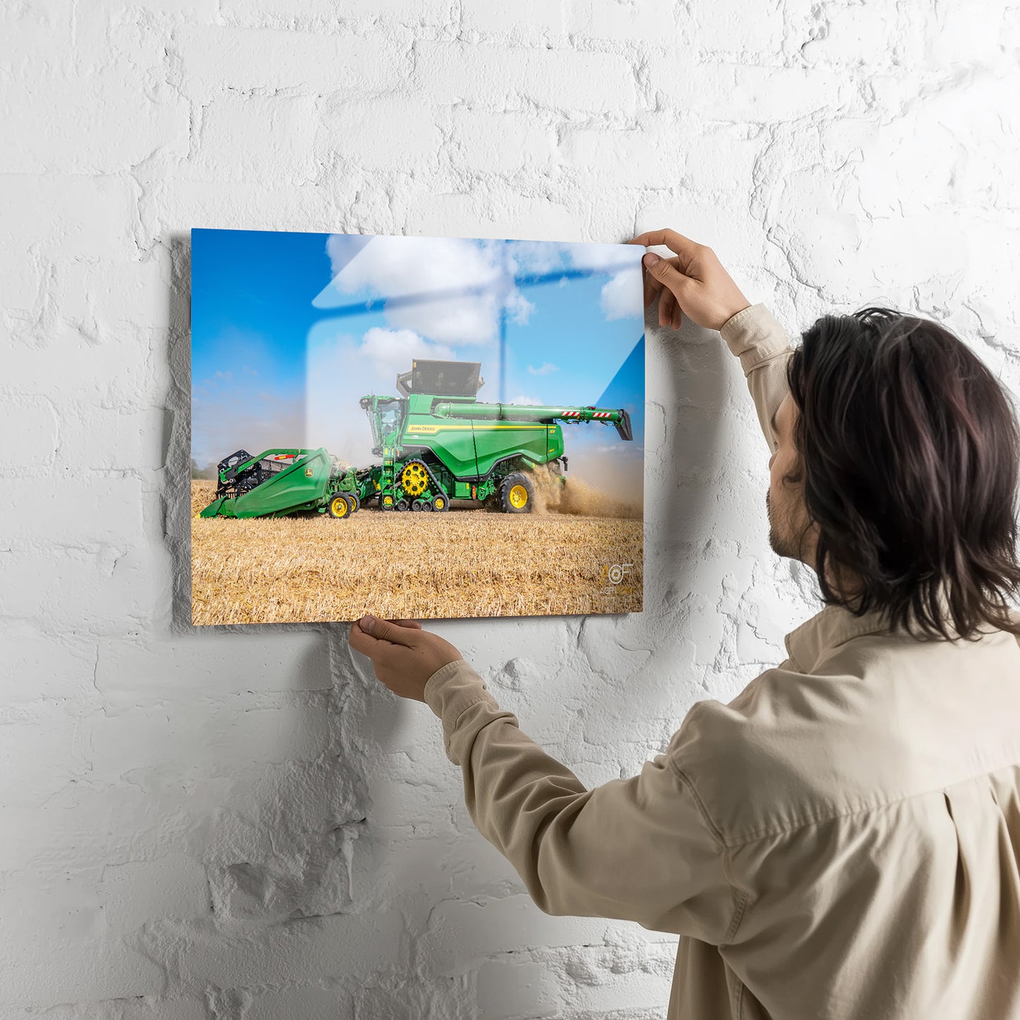 Metallplakat John Deere X9 / AGRICOM FRANCE