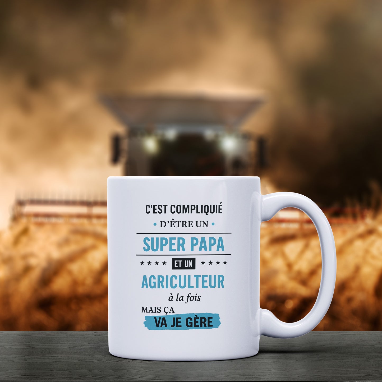 Mug "Super papa et agriculteur"