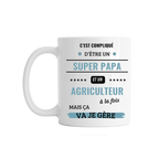Mug "Super papa et agriculteur" - COQ AGRI
