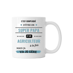 Mug "Super papa et agriculteur" - COQ AGRI
