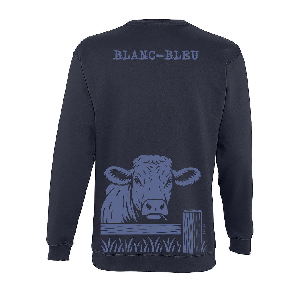 Sweat col rond - Blanc Bleu