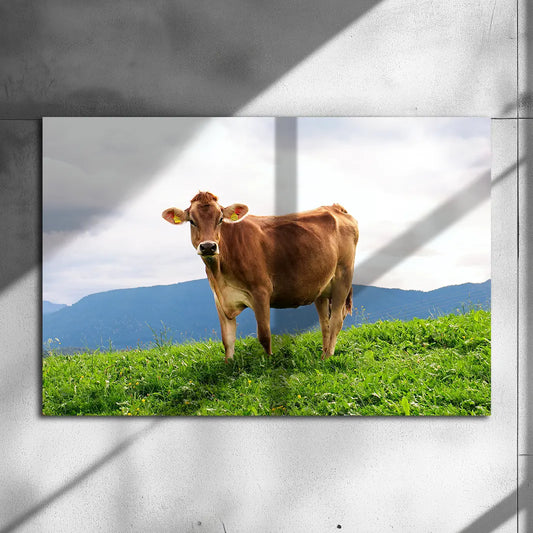 Poster métallique - Vache Brunes des Alpes