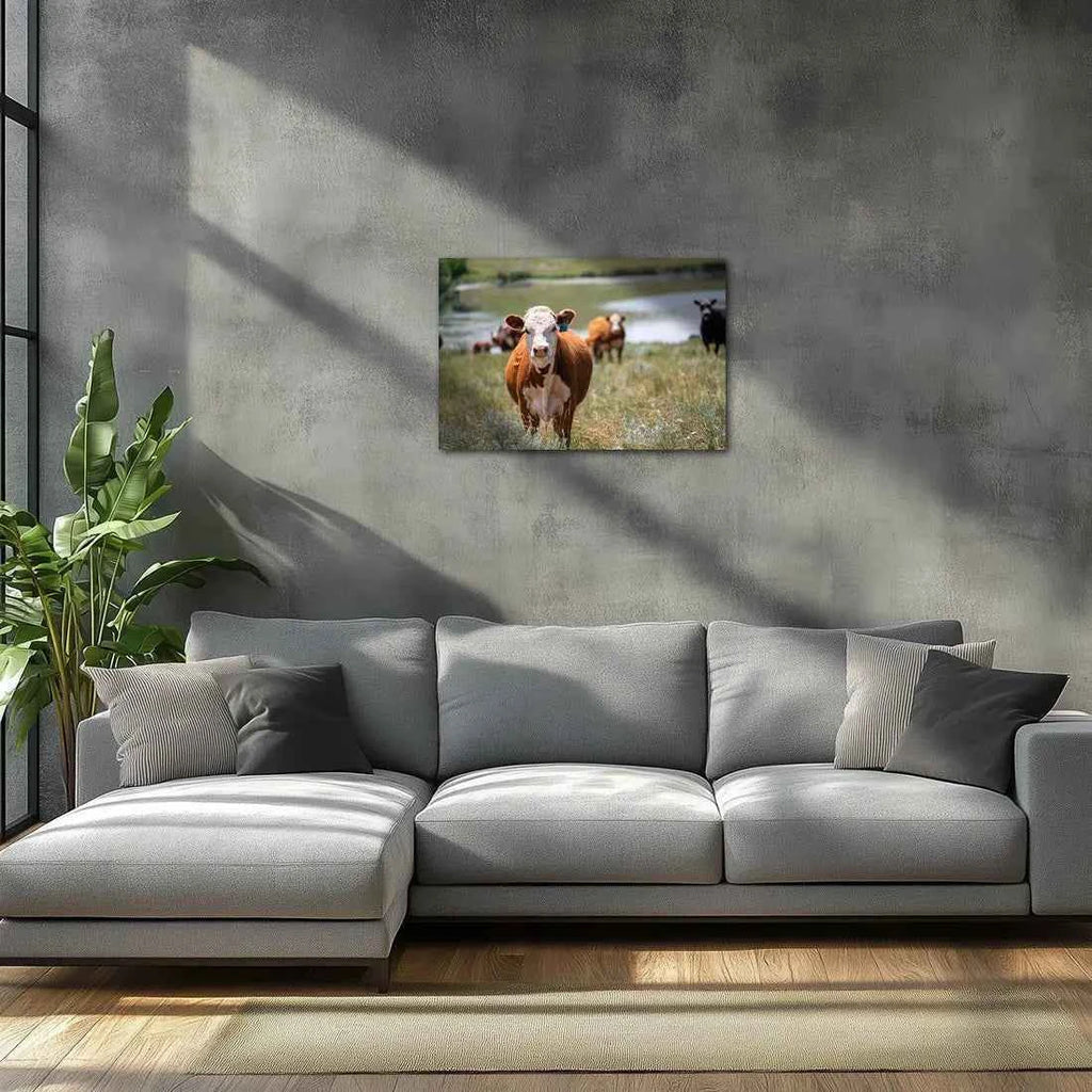 Poster métallique - Vache Hereford