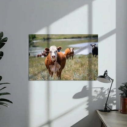 Poster métallique - Vache Hereford