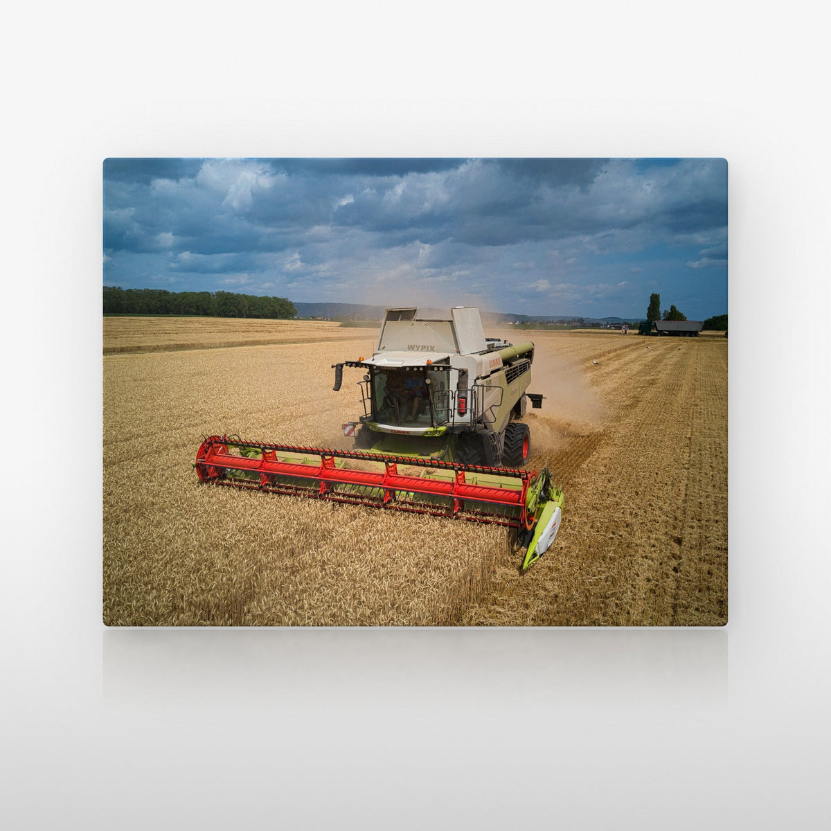 Poster métallique moisson vue aérienne — plaque sur fond neutre